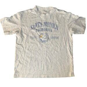 Santa Monica California Sailing Club Graphic T Shirt Heather Grey Short Sleeve